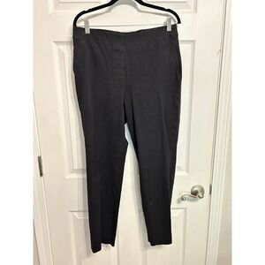 Spanx Women's Large Stretch Trouser Pants Tall Black Polished Pull On Stretched